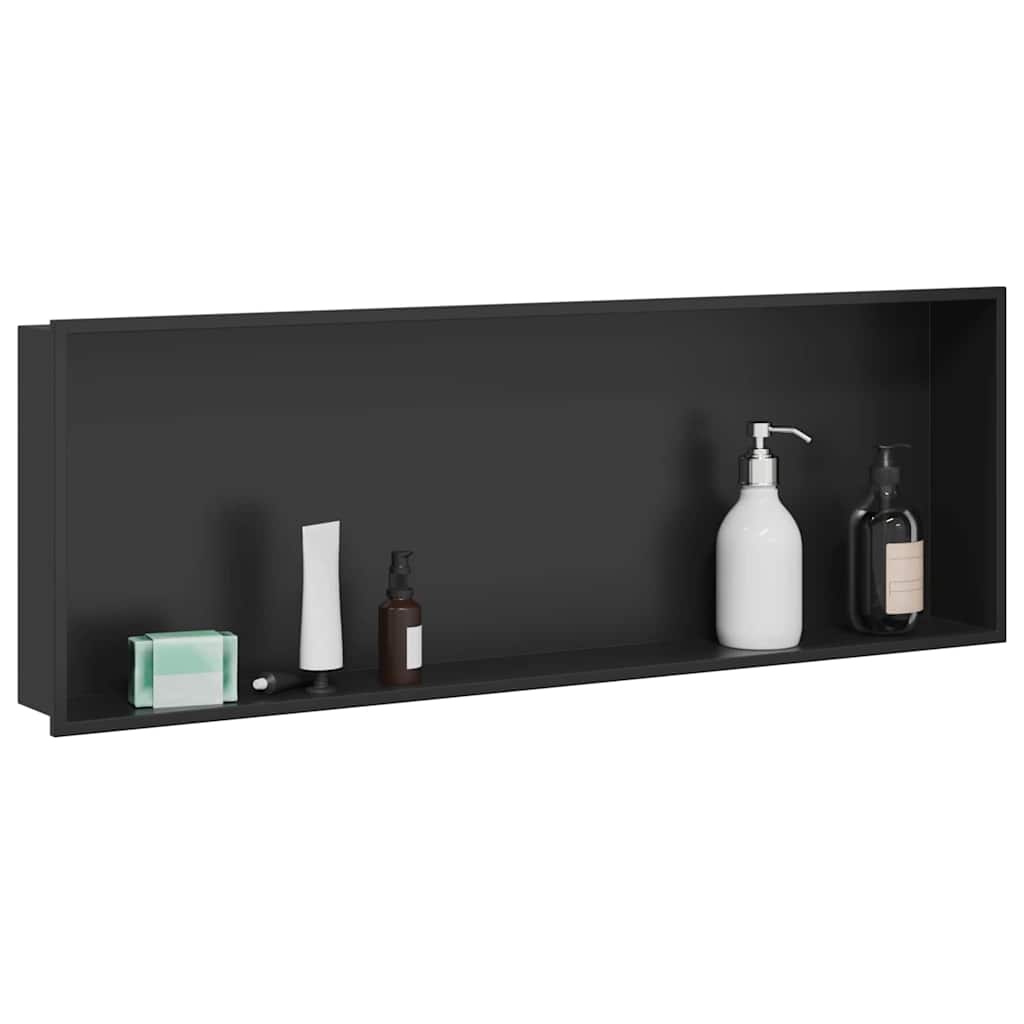 Duschnische Schwarz 90 x 30 x 9,5 cm Edelstahl