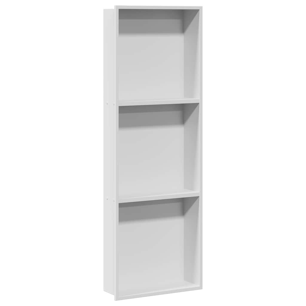 Duschnische Weiß 90 x 30 x 9,5 cm Edelstahl