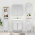 Badezimmerschrank FLORO Weiß 35 x 30 x 90 cm Massivholz Kiefer