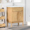 Waschbeckenschrank mit Regal FLORO Wachsbraun 60 x 40 x 80 cm