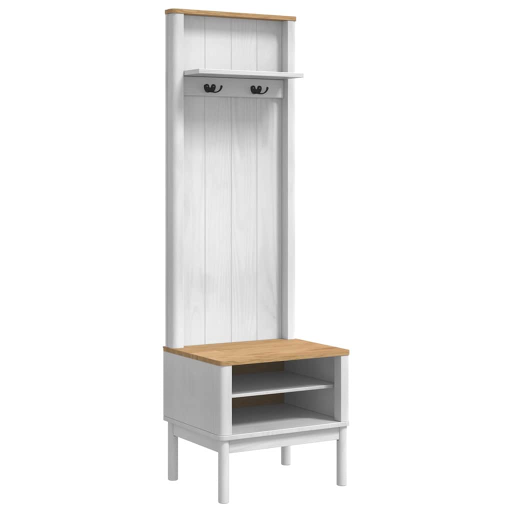 Flurschrank FLORO Weiß 50 x 40 x 158 cm Massivholz Kiefer