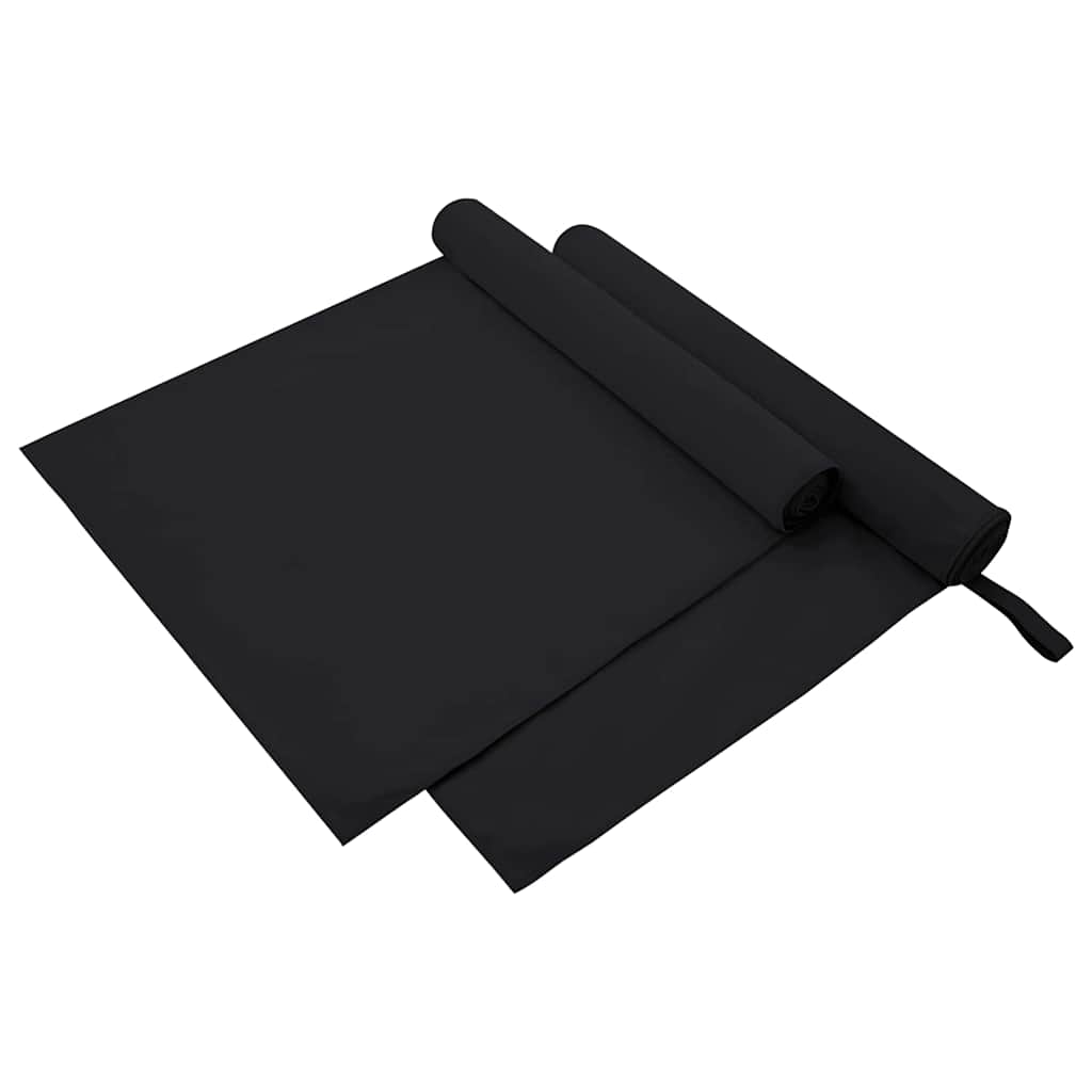 Sporthandtücher 2 pcs Schwarz 180 x 90 cm