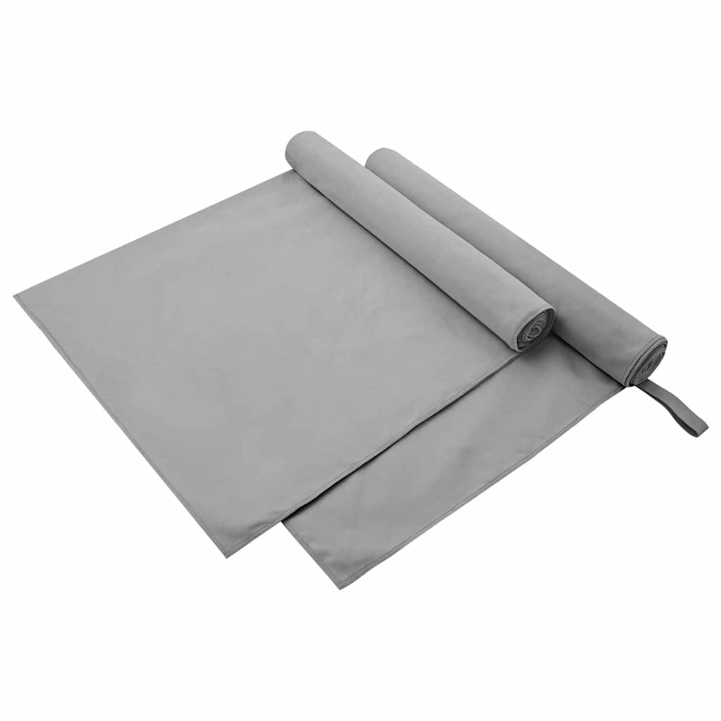 Sporthandtücher 2 pcs Dunkelgrau 90 x 180 cm