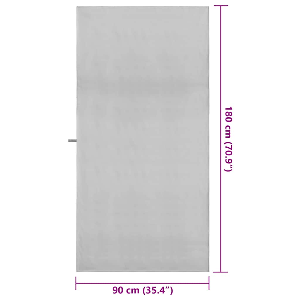 Sporthandtücher 2 pcs Grau 180 x 90 cm Polyester und Polyamid