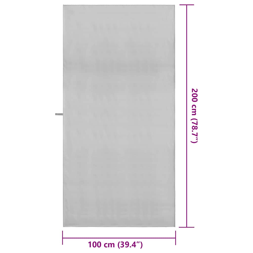 Sporthandtücher 2 pcs Grau 200 x 100 cm Polyester und Polyamid