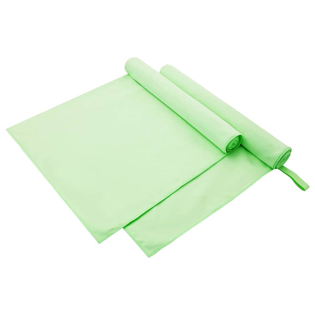 Sporthandtücher 2 pcs Grün 180 x 90 cm Polyester und Polyamid