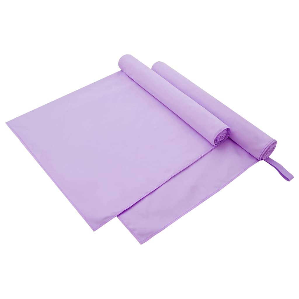 Sporthandtücher 2 pcs Lila 180 x 90 cm Polyester und Polyamid