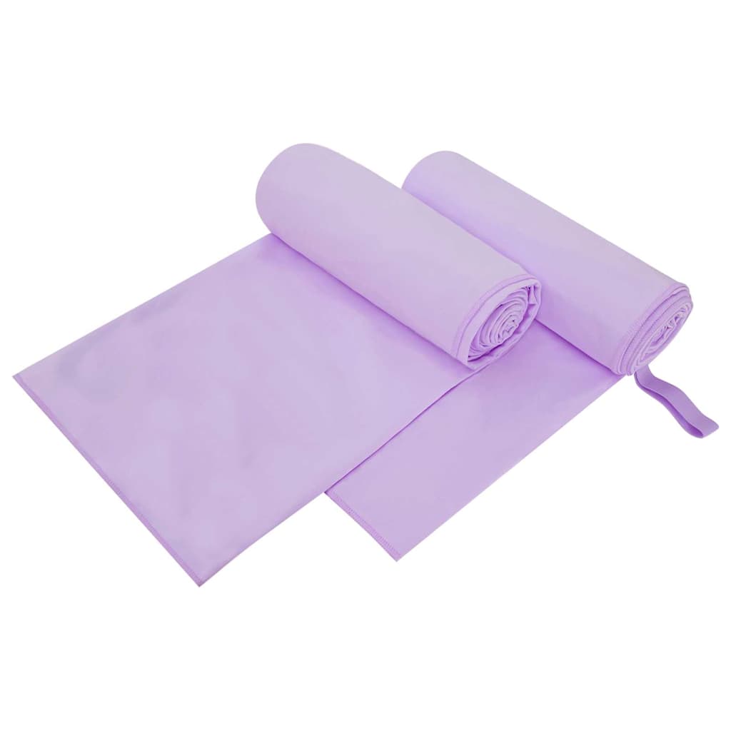 Sporthandtücher 2 pcs Lila 200 x 100 cm Polyester und Polyamid