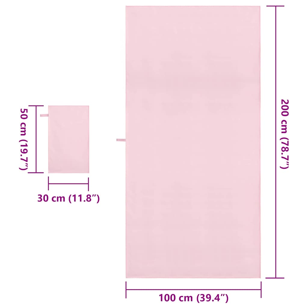 Sporthandtuch Set 2 pcs Rosa Stoff