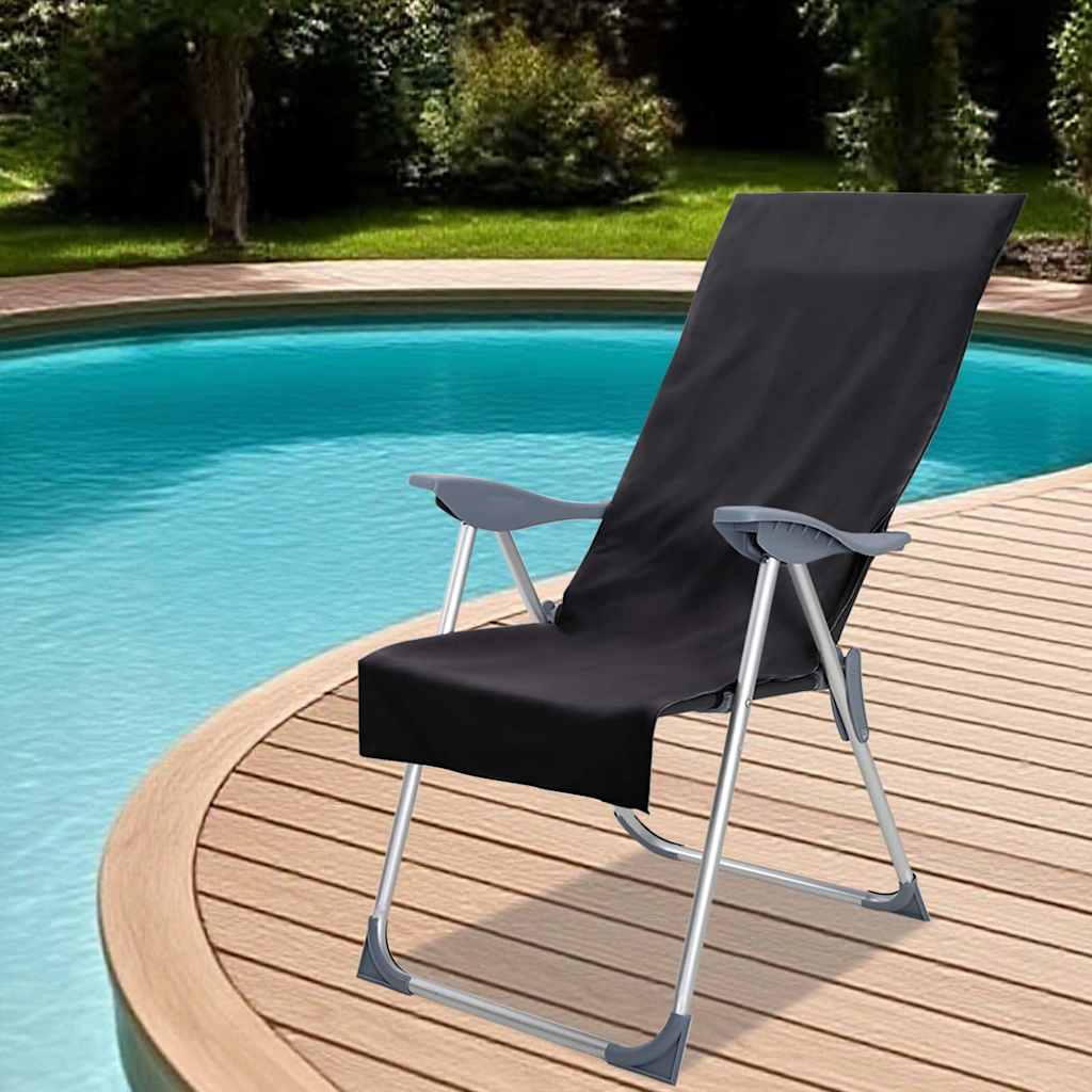 Außenstuhl Handtücher 2 pcs Schwarz 130 x 60 cm