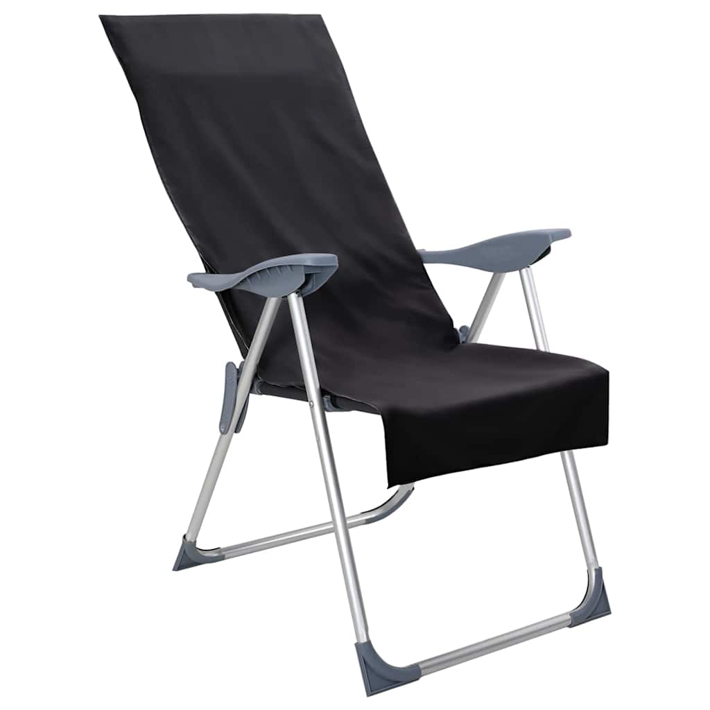 Außenstuhl Handtücher 2 pcs Schwarz 130 x 60 cm