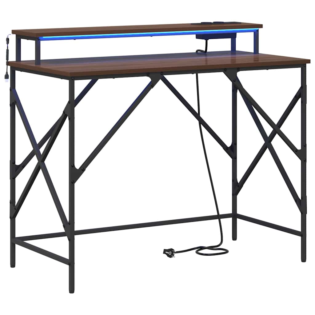Schreibtisch mit Regal Braun Eichen-Optik 100 x 50 x 86,5 cm