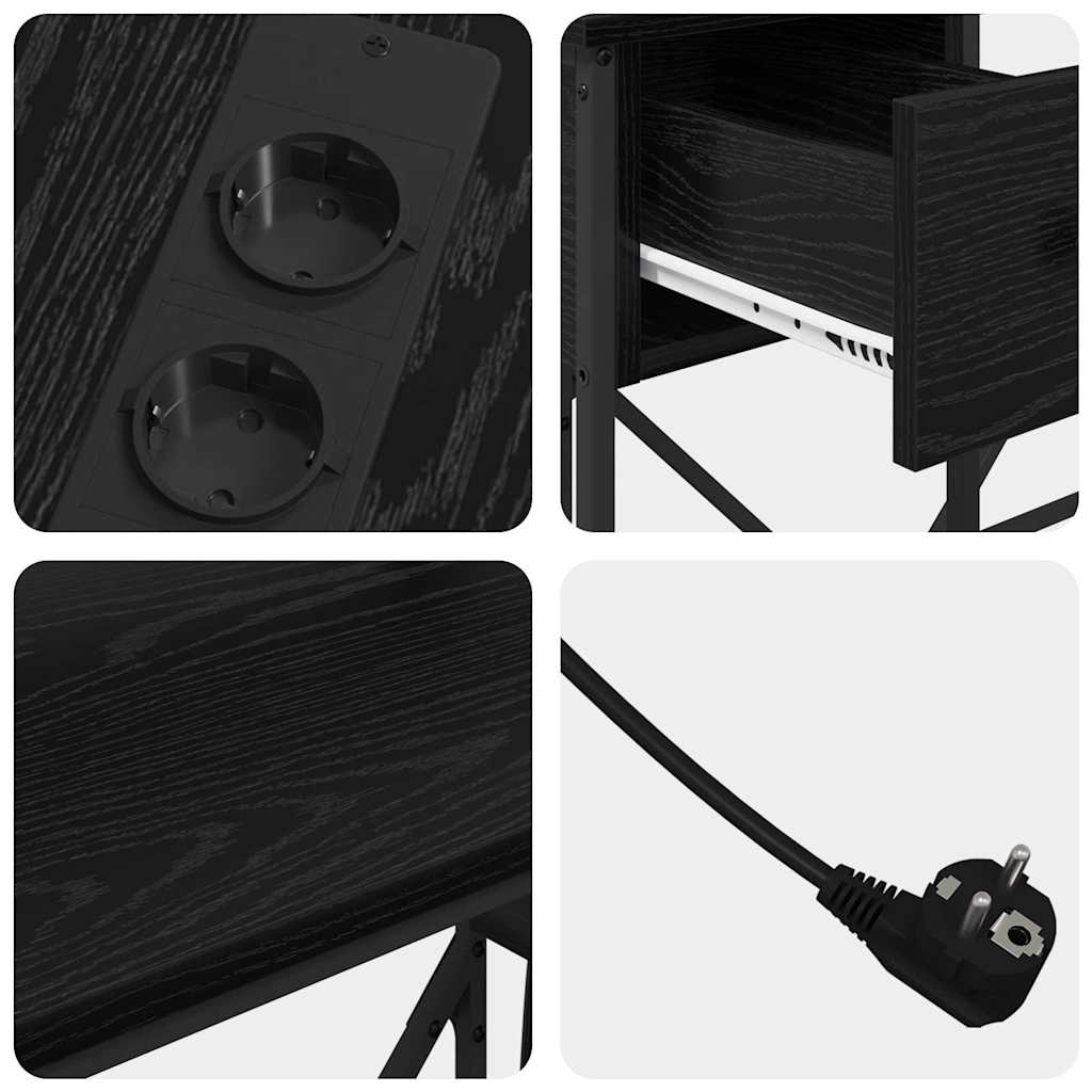Schreibtisch mit Regal Schwarz Eichen-Optik 120 x 79 x 86,5 cm