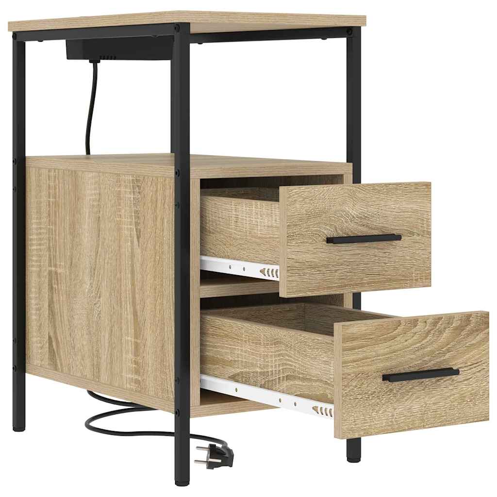 Nachttisch 2 pcs Sonoma-Eiche 30 x 48 x 61 cm Holzwerkstoff