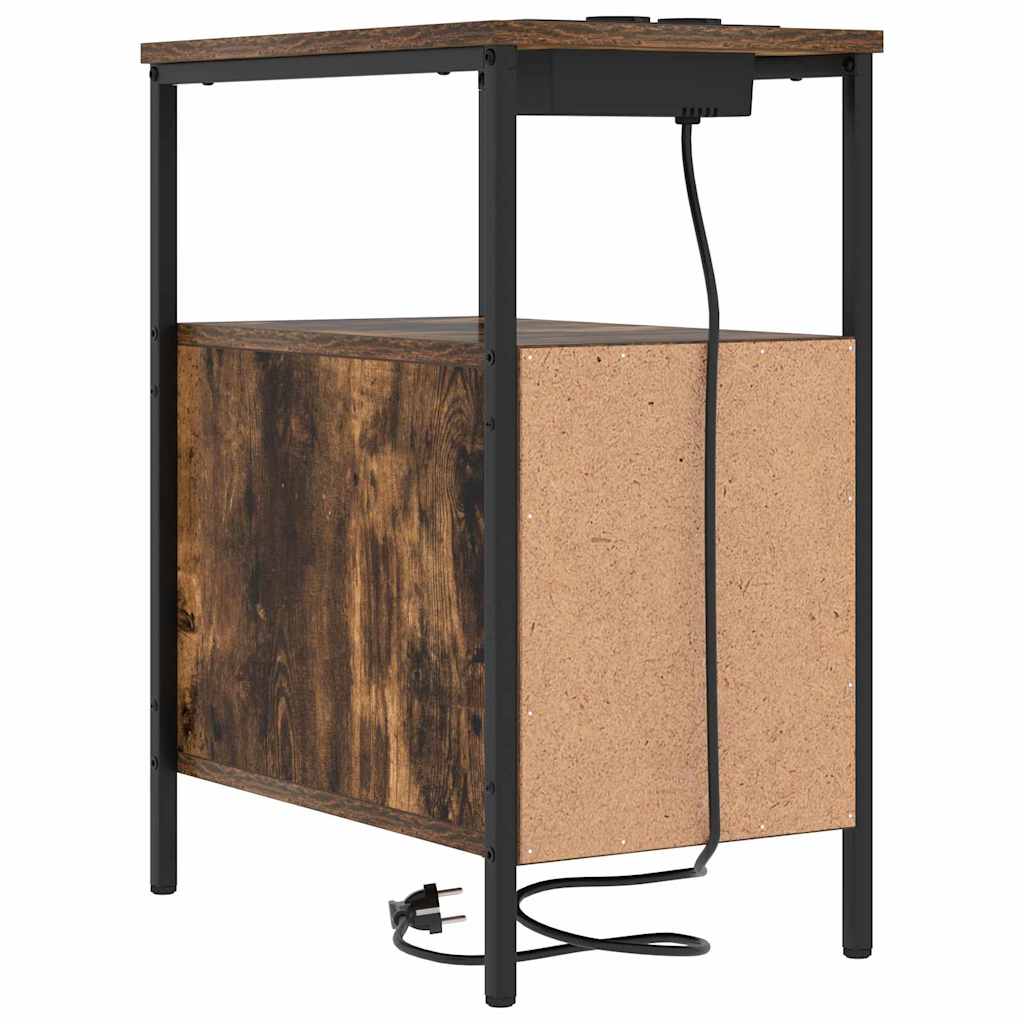 Nachttisch 2 pcs Geräucherte Eiche 30 x 48 x 61 cm