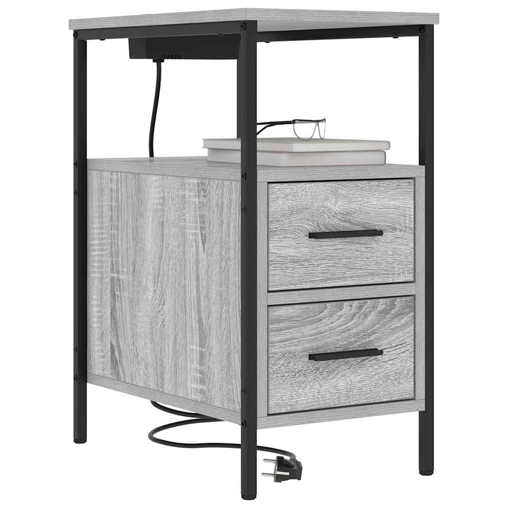 Nachttisch Graues Sonoma 30 x 48 x 61 cm Holzwerkstoff