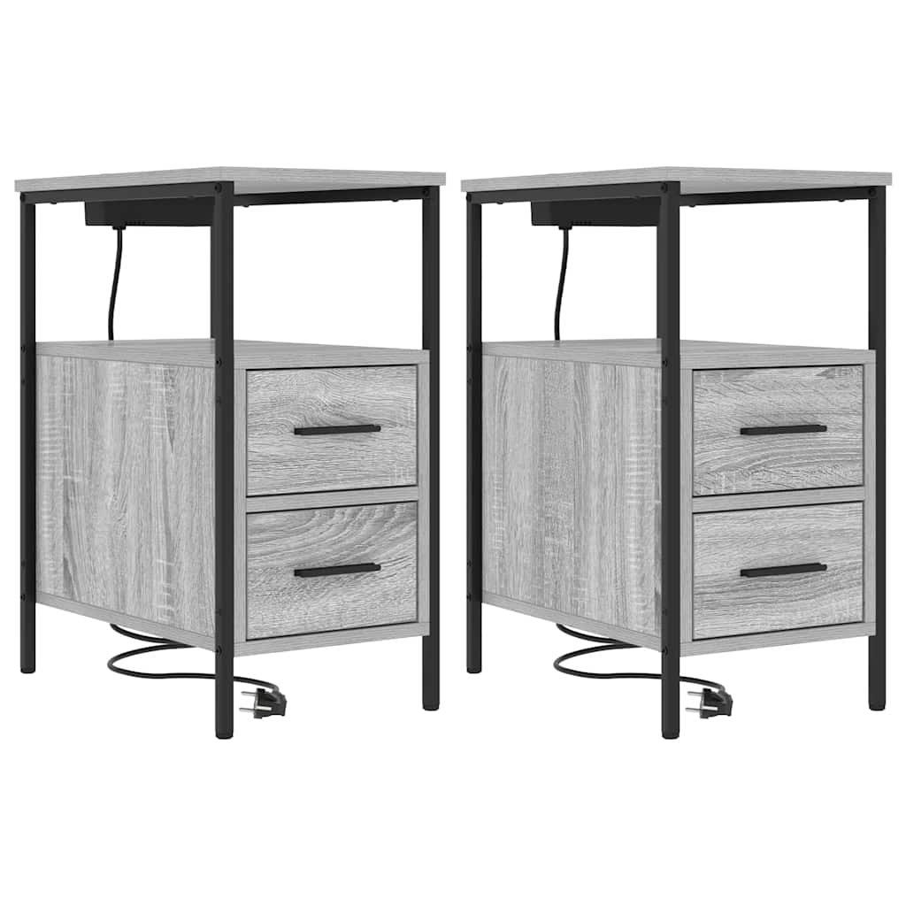 Nachttisch 2 pcs Graues Sonoma 30 x 48 x 61 cm Holzwerkstoff