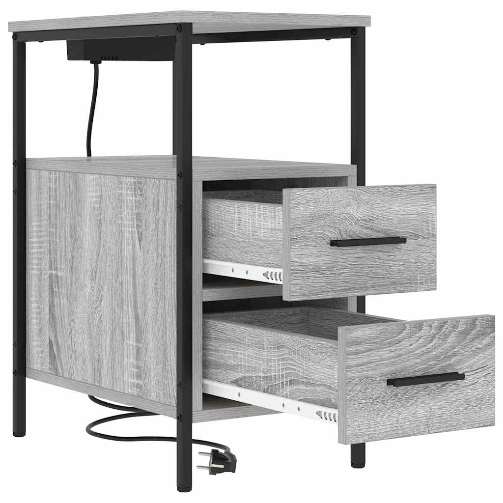 Nachttisch 2 pcs Graues Sonoma 30 x 48 x 61 cm Holzwerkstoff