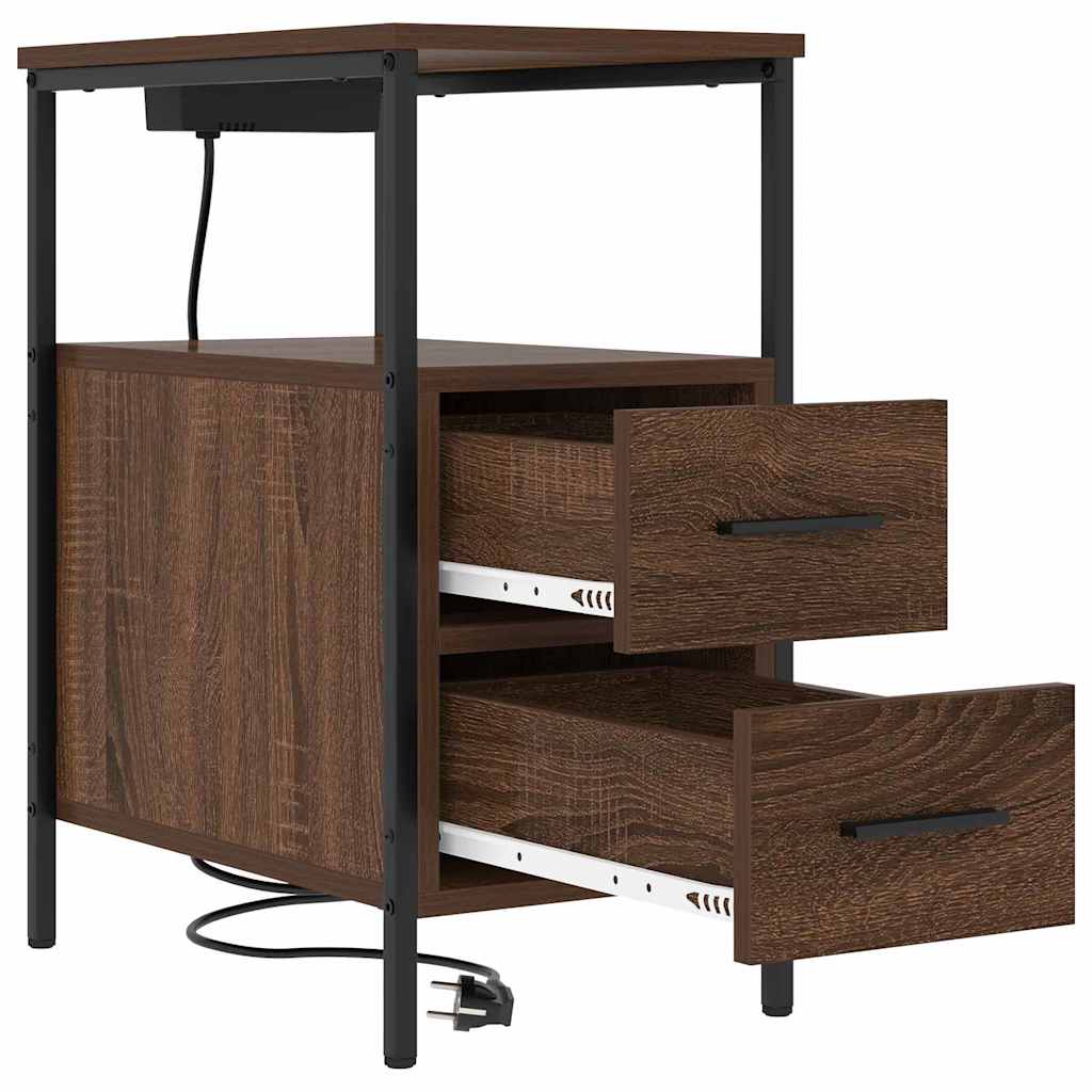 Nachttisch Braun Eichen-Optik 30 x 48 x 61 cm Holzwerkstoff