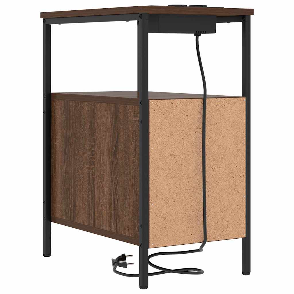 Nachttisch 2 pcs Braun Eichen-Optik 30 x 48 x 61 cm