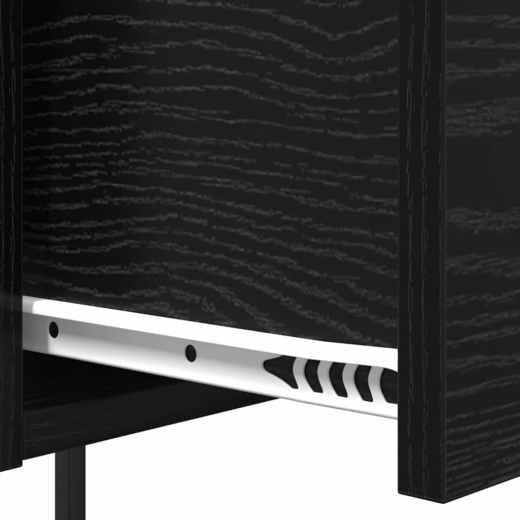 Nachttisch 2 pcs Schwarz Eichen-Optik 42 x 41 x 56 cm
