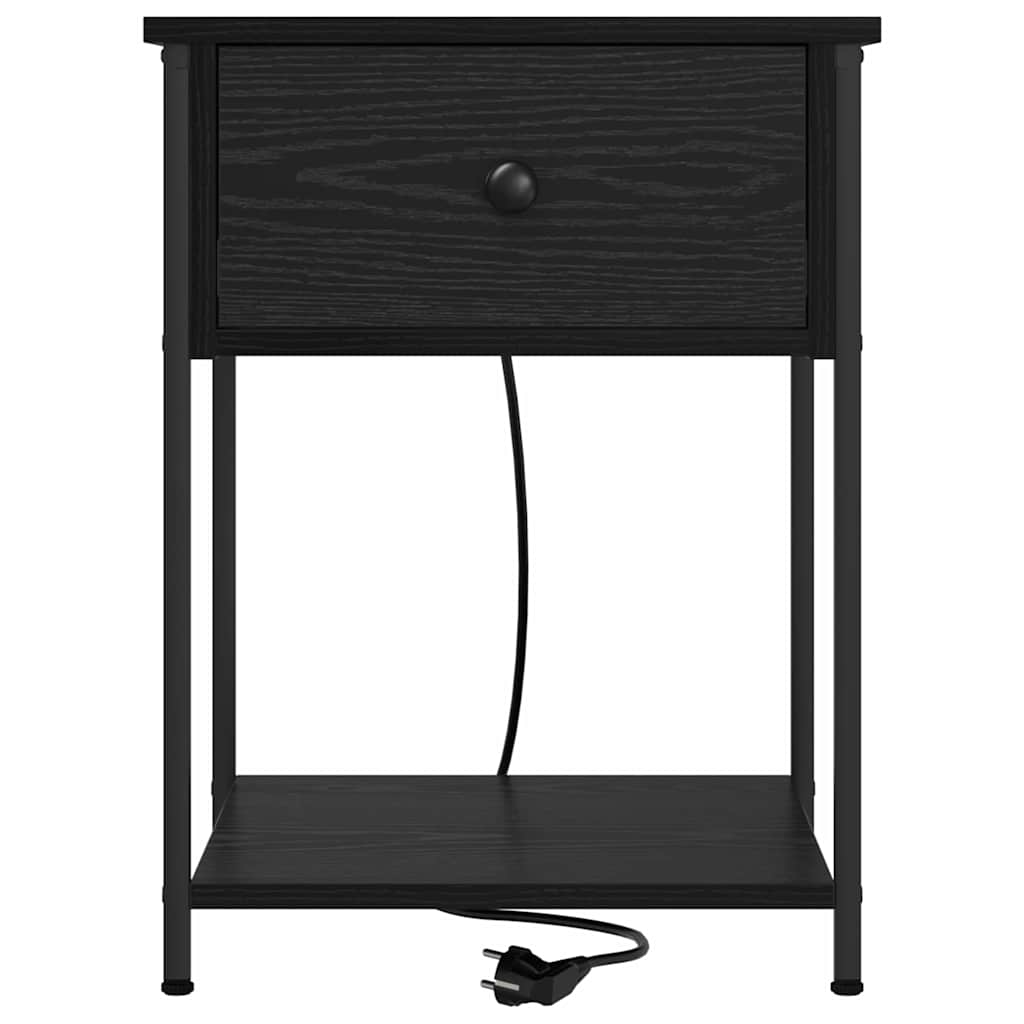 Nachttisch 2 pcs Schwarz Eichen-Optik 42 x 41 x 56 cm