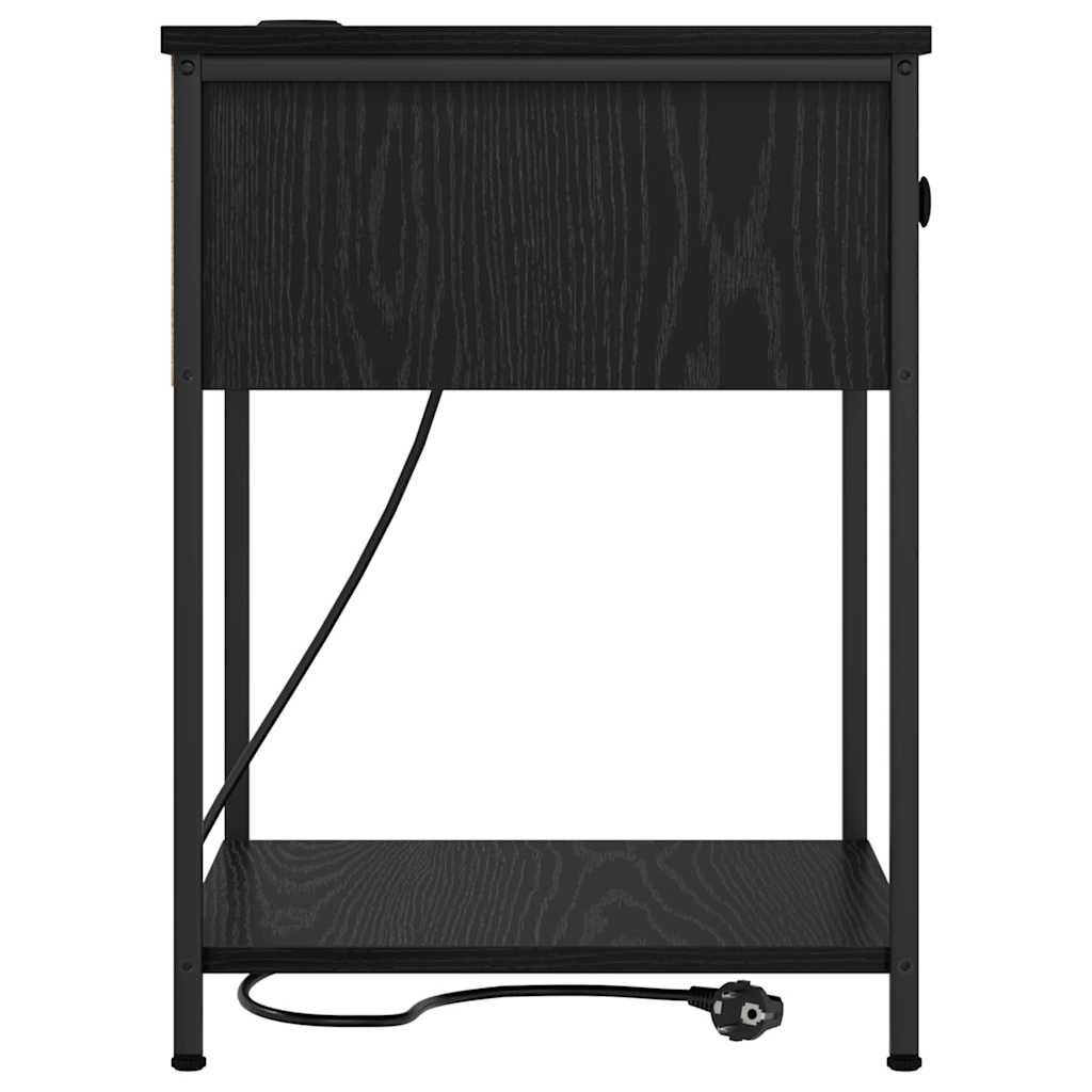 Nachttisch 2 pcs Schwarz Eichen-Optik 42 x 41 x 56 cm