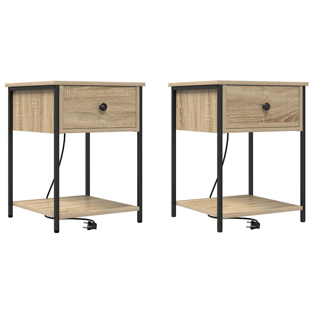 Nachttisch 2 pcs Sonoma-Eiche 42 x 41 x 56 cm Holzwerkstoff