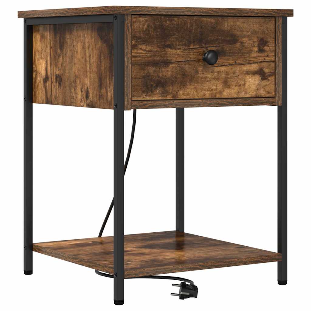 Nachttisch 2 pcs Geräucherte Eiche 42 x 41 x 56 cm