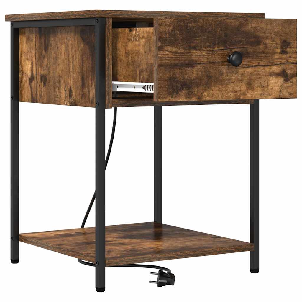 Nachttisch 2 pcs Geräucherte Eiche 42 x 41 x 56 cm