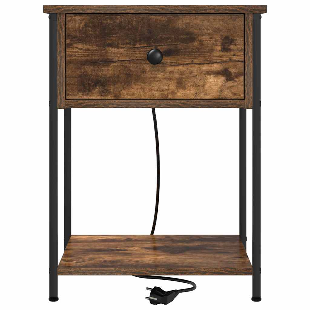 Nachttisch 2 pcs Geräucherte Eiche 42 x 41 x 56 cm