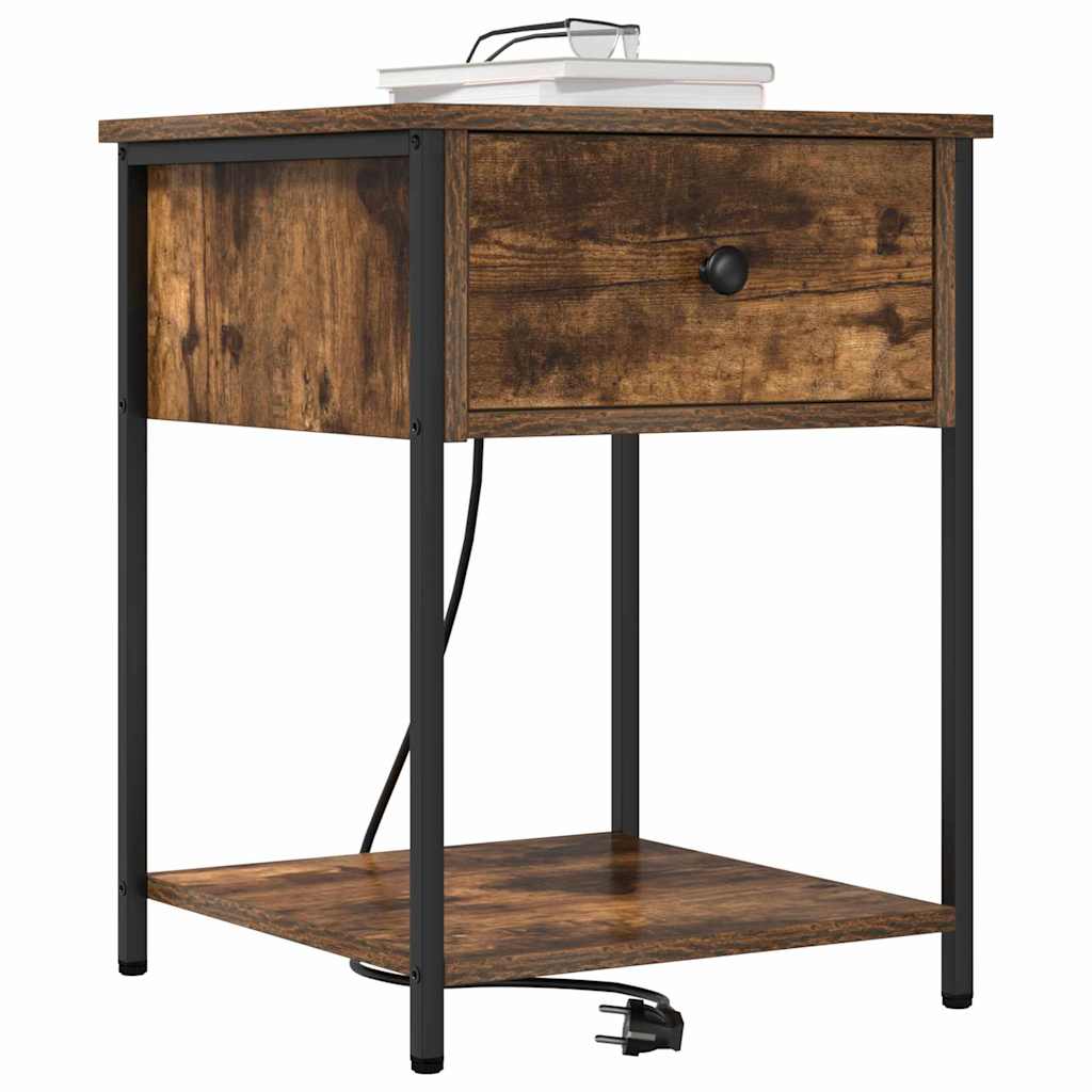 Nachttisch 2 pcs Geräucherte Eiche 42 x 41 x 56 cm