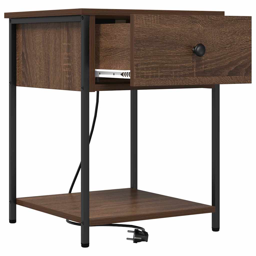 Nachttisch 2 pcs Braun Eichen-Optik 42 x 41 x 56 cm
