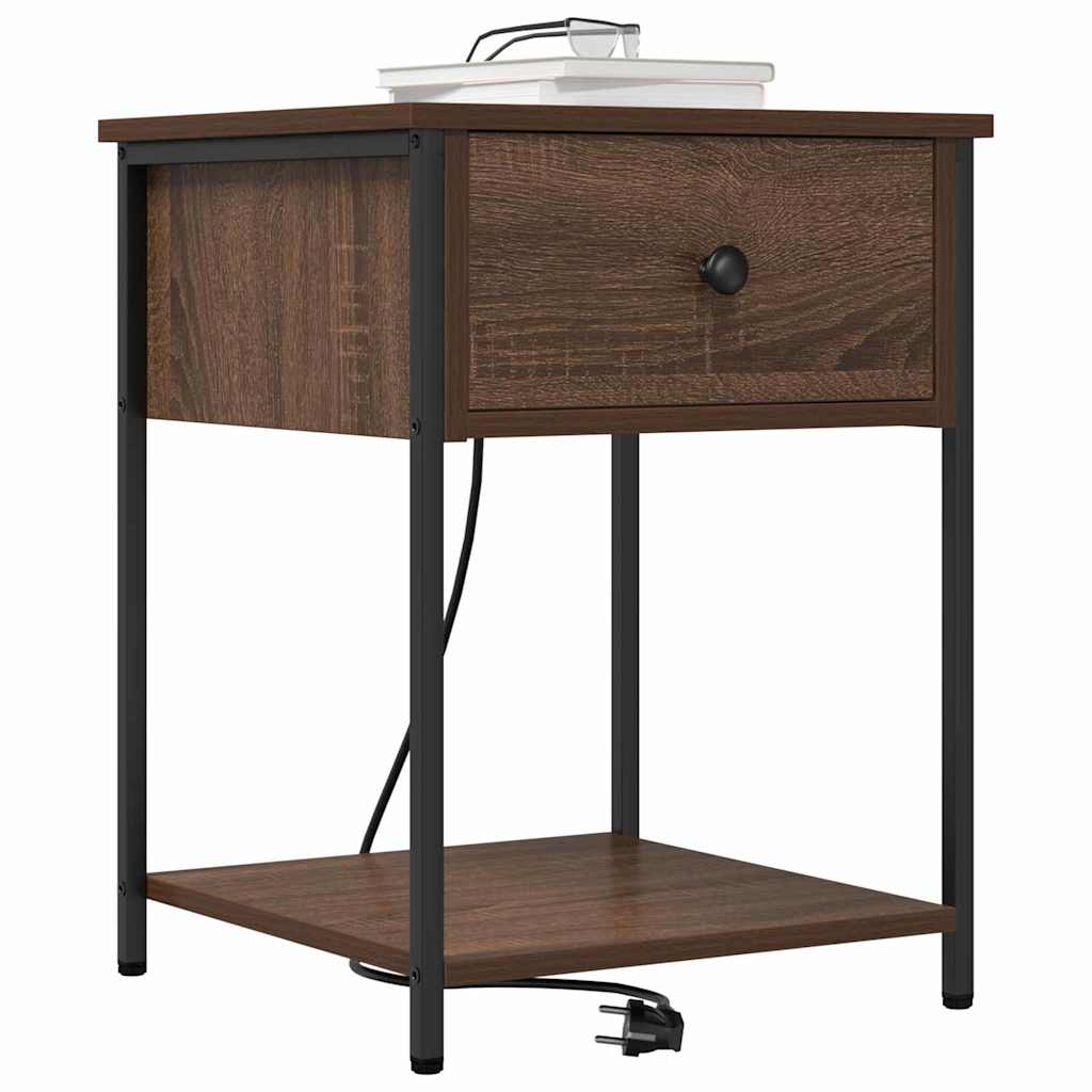 Nachttisch 2 pcs Braun Eichen-Optik 42 x 41 x 56 cm