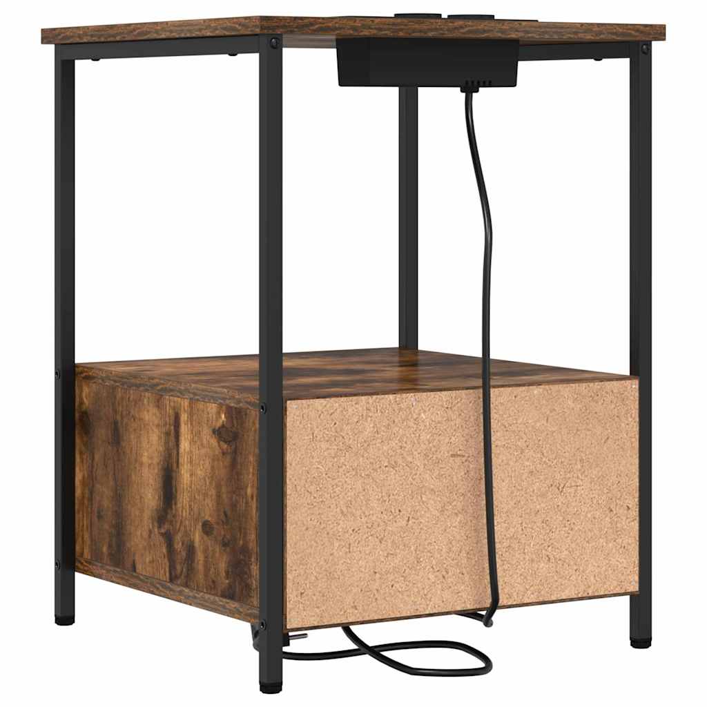 Nachttisch mit Speicher 2 pcs Geräucherte Eiche 42 x 41 x 56 cm