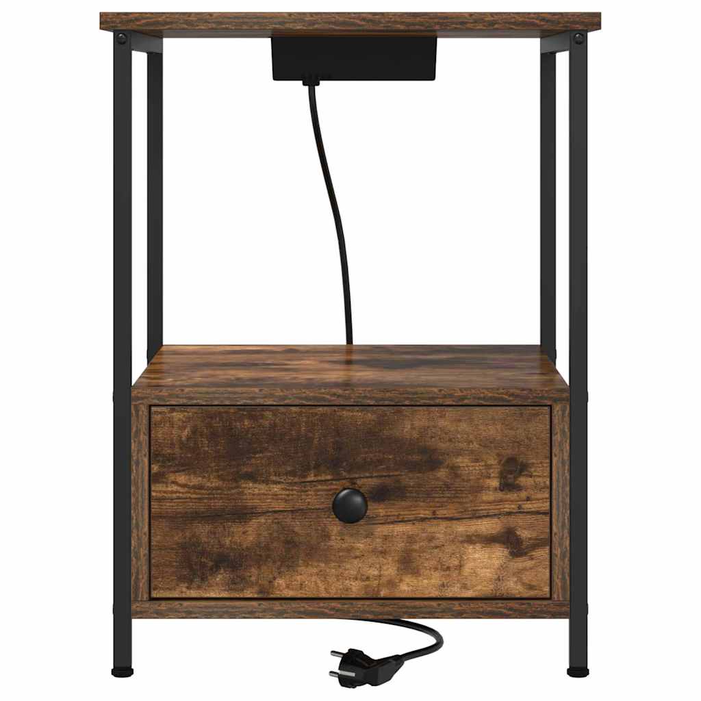 Nachttisch mit Speicher 2 pcs Geräucherte Eiche 42 x 41 x 56 cm