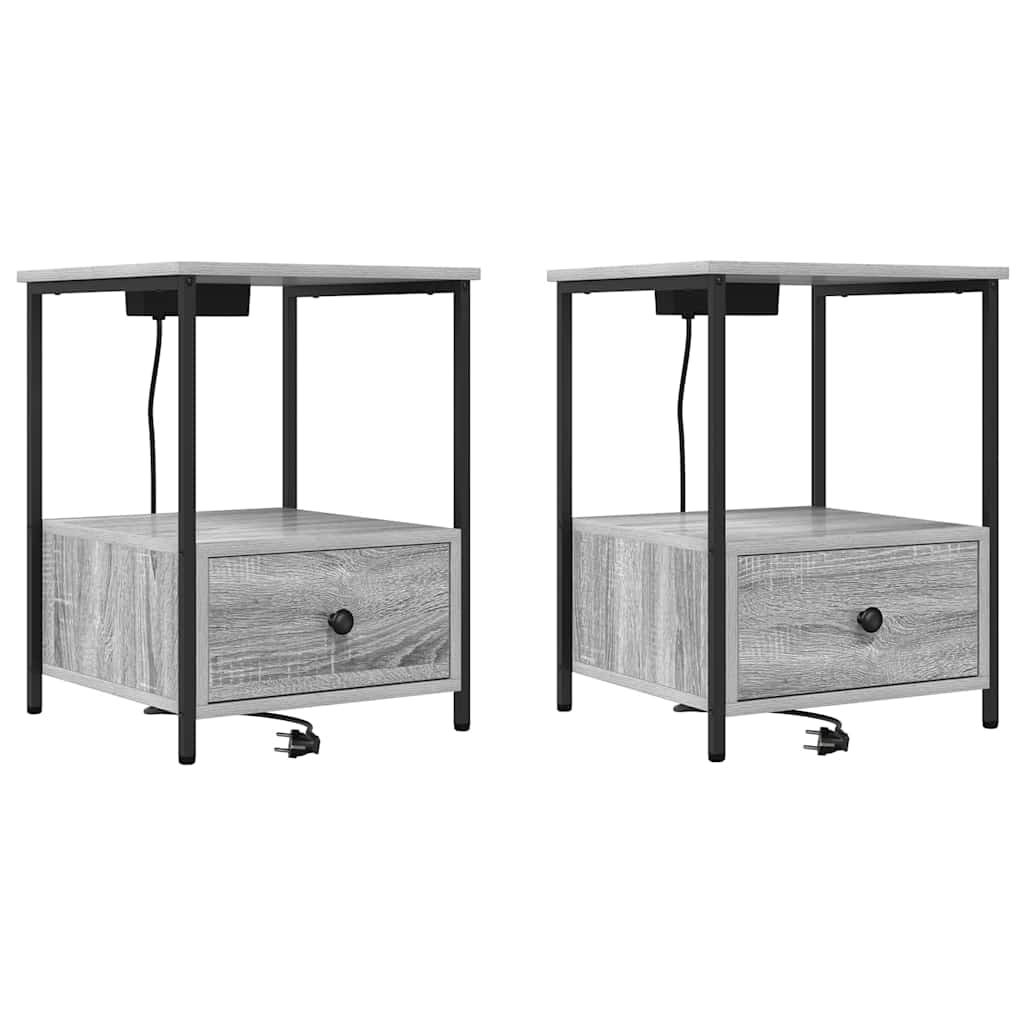 Nachttisch 2 pcs Graues Sonoma 42 x 41 x 56 cm Holzwerkstoff
