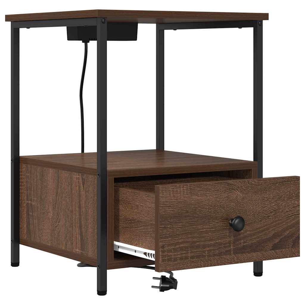 Nachttisch 2 pcs Braun Eichen-Optik 42 x 41 x 56 cm