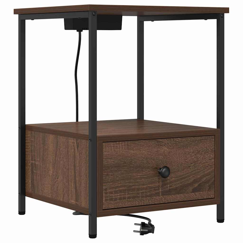 Nachttisch 2 pcs Braun Eichen-Optik 42 x 41 x 56 cm