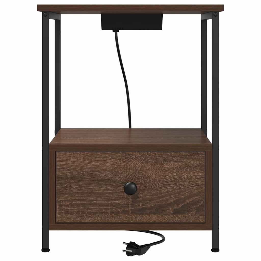 Nachttisch 2 pcs Braun Eichen-Optik 42 x 41 x 56 cm