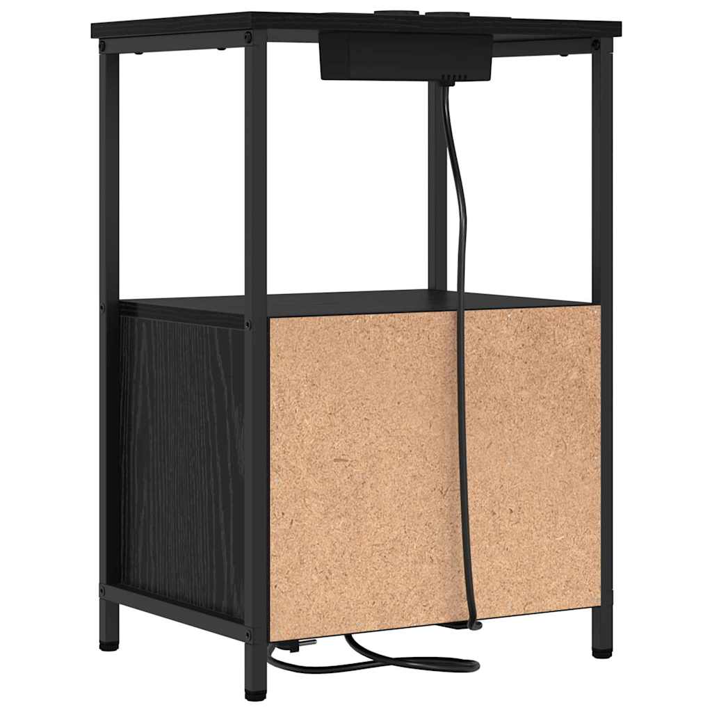 Nachttisch Schwarz Eichen-Optik 40 x 31 x 60 cm Holzwerkstoff