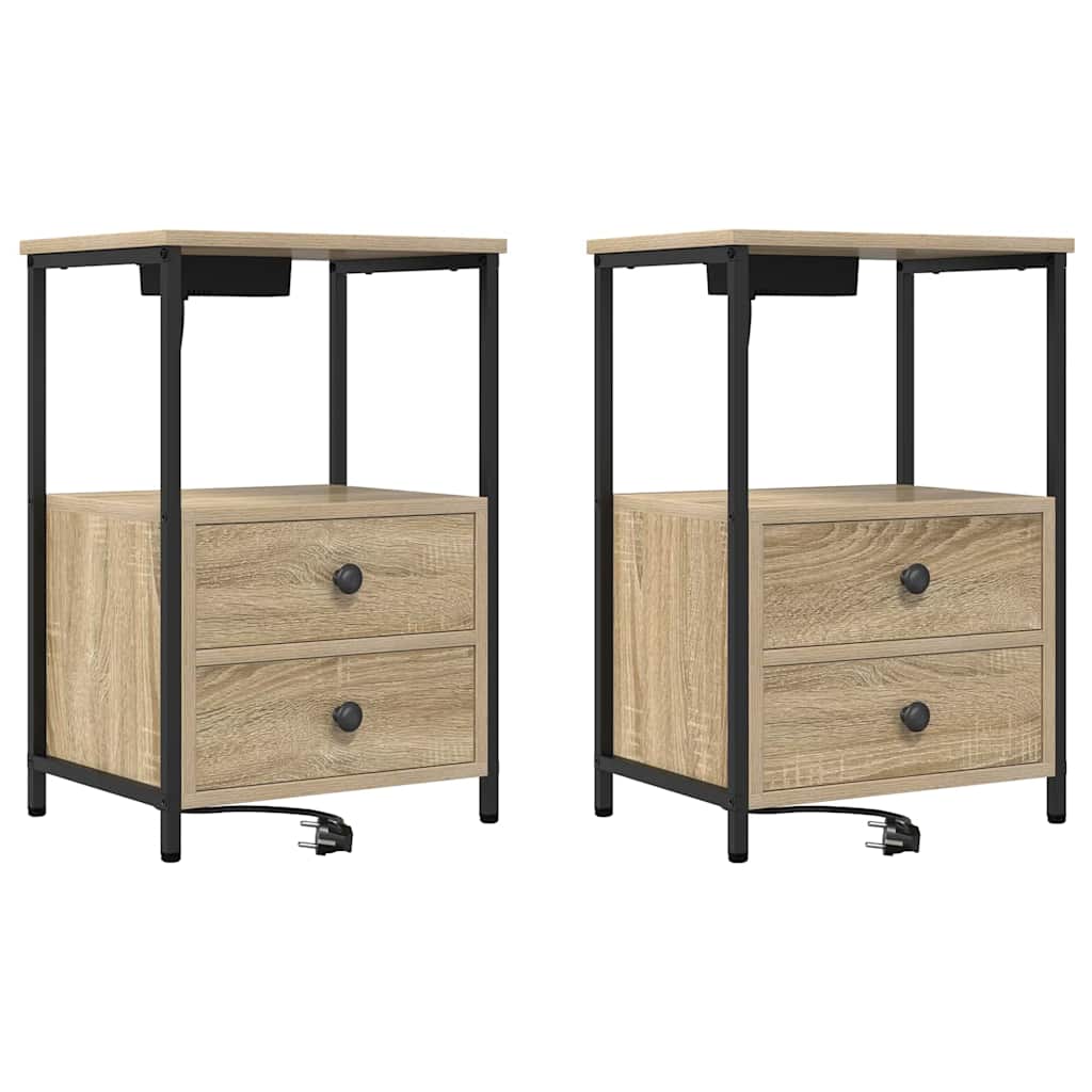 Nachttisch 2 pcs Sonoma-Eiche 40 x 31 x 60 cm Holzwerkstoff