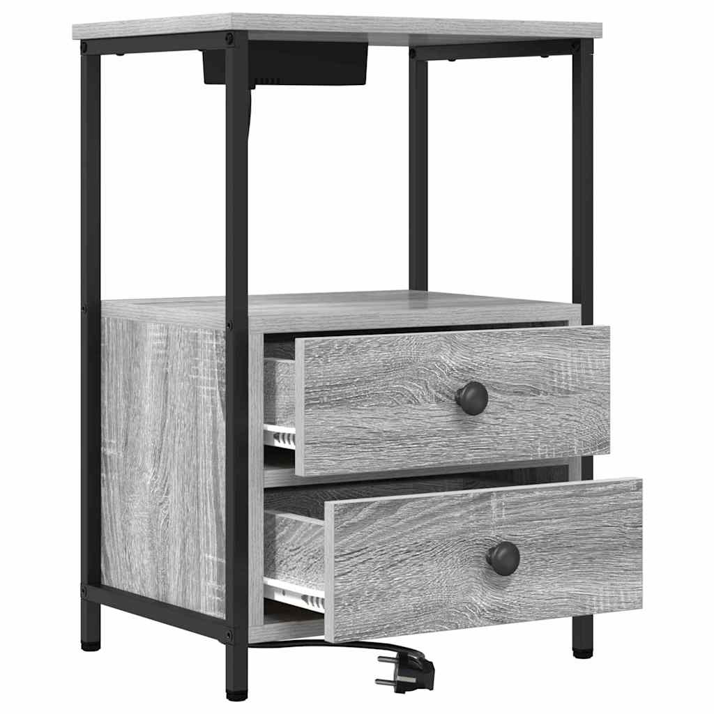 Nachttisch Graues Sonoma 40 x 31 x 60 cm Holzwerkstoff