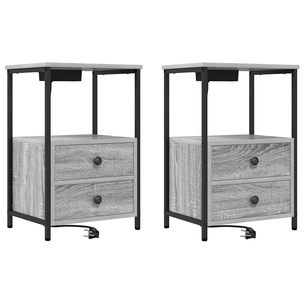 Nachttisch 2 pcs Graues Sonoma 40 x 31 x 60 cm Holzwerkstoff