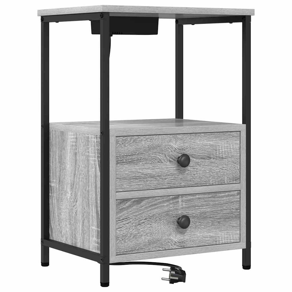 Nachttisch 2 pcs Graues Sonoma 40 x 31 x 60 cm Holzwerkstoff