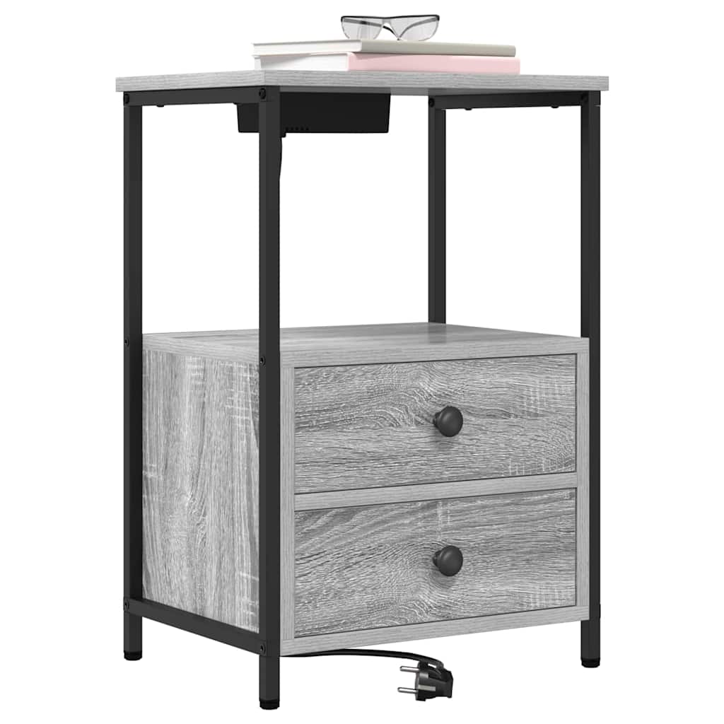 Nachttisch 2 pcs Graues Sonoma 40 x 31 x 60 cm Holzwerkstoff