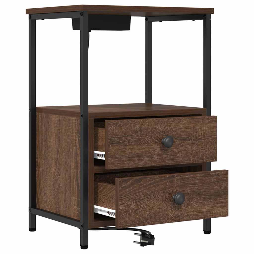 Nachttisch 2 pcs Braun Eichen-Optik 40 x 31 x 60 cm