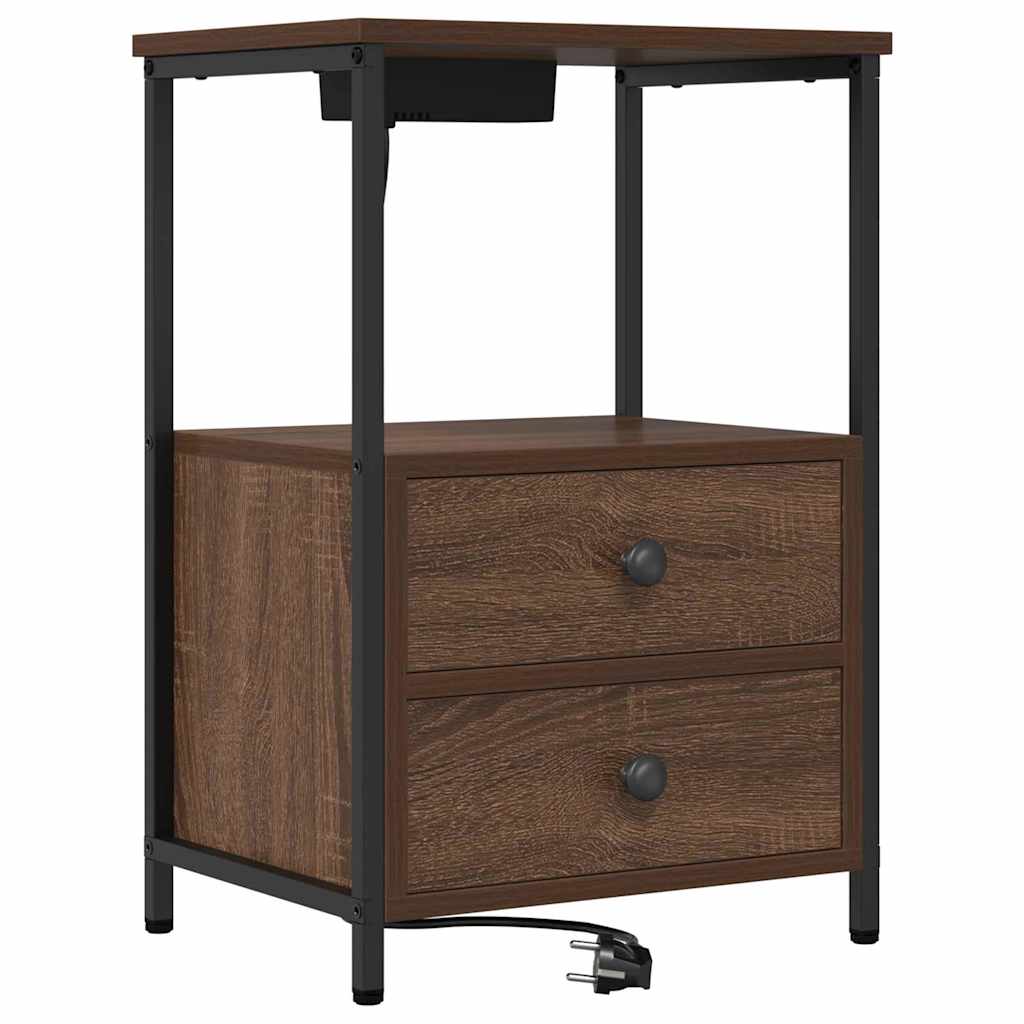 Nachttisch 2 pcs Braun Eichen-Optik 40 x 31 x 60 cm