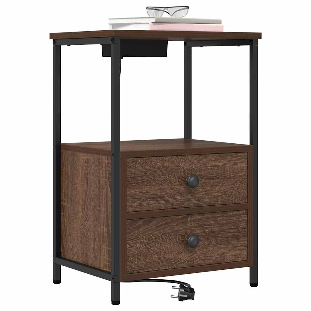 Nachttisch 2 pcs Braun Eichen-Optik 40 x 31 x 60 cm