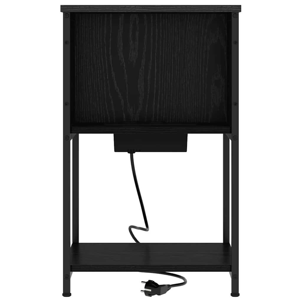 Nachttisch 2 pcs Schwarz Eichen-Optik 38 x 31 x 61 cm